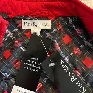 NWT KIM ROGERS SZ LARGE "THE PERFECT FIT VEST" W/TARTAN PLAID LINING